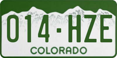 CO license plate 014HZE