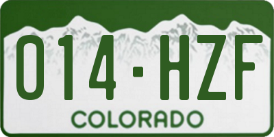 CO license plate 014HZF