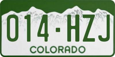 CO license plate 014HZJ