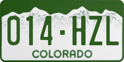 CO license plate 014HZL