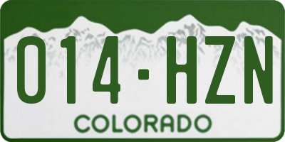 CO license plate 014HZN