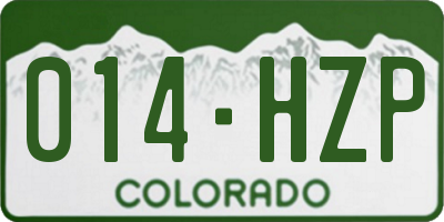 CO license plate 014HZP