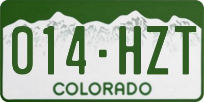 CO license plate 014HZT