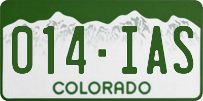 CO license plate 014IAS