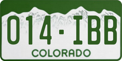 CO license plate 014IBB