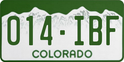 CO license plate 014IBF