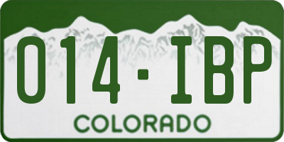 CO license plate 014IBP