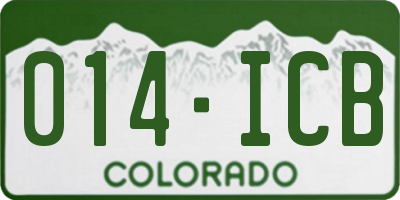 CO license plate 014ICB