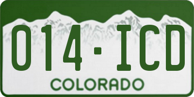 CO license plate 014ICD