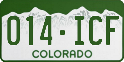 CO license plate 014ICF