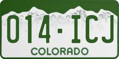 CO license plate 014ICJ