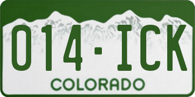 CO license plate 014ICK