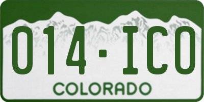 CO license plate 014ICO