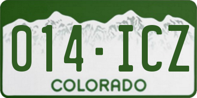 CO license plate 014ICZ