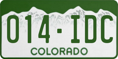 CO license plate 014IDC