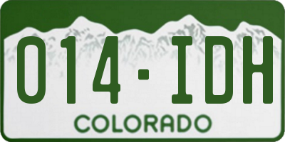 CO license plate 014IDH