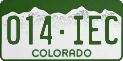 CO license plate 014IEC