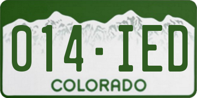 CO license plate 014IED