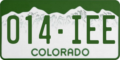CO license plate 014IEE