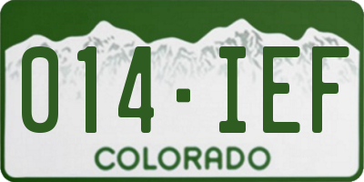 CO license plate 014IEF