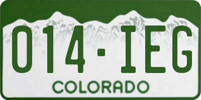 CO license plate 014IEG