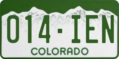 CO license plate 014IEN