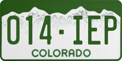 CO license plate 014IEP