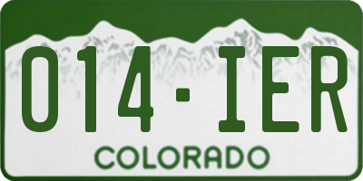 CO license plate 014IER