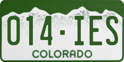 CO license plate 014IES