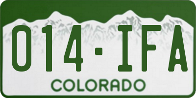 CO license plate 014IFA