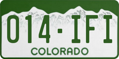 CO license plate 014IFI