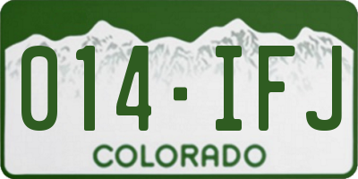 CO license plate 014IFJ
