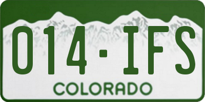 CO license plate 014IFS