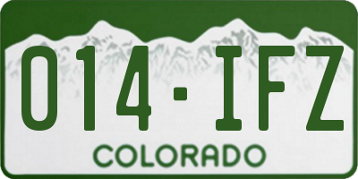 CO license plate 014IFZ