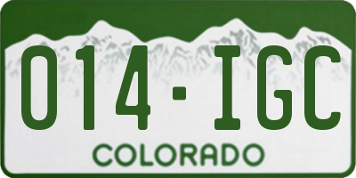 CO license plate 014IGC