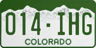 CO license plate 014IHG