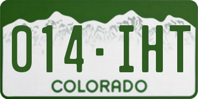 CO license plate 014IHT