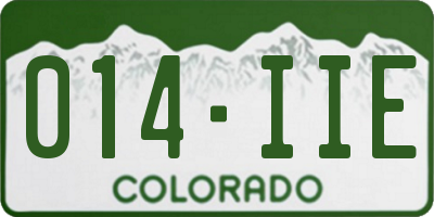 CO license plate 014IIE