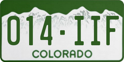 CO license plate 014IIF