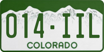 CO license plate 014IIL