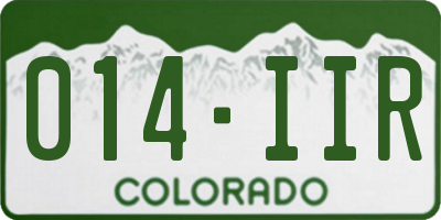 CO license plate 014IIR