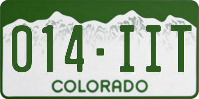 CO license plate 014IIT