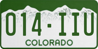 CO license plate 014IIU