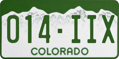 CO license plate 014IIX