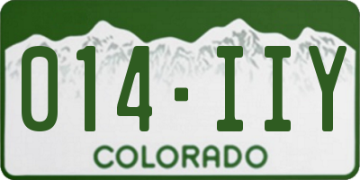 CO license plate 014IIY