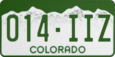 CO license plate 014IIZ