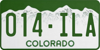 CO license plate 014ILA