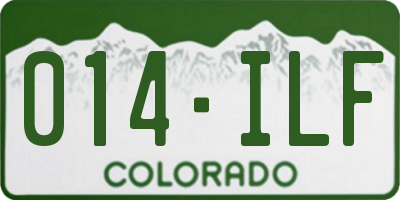 CO license plate 014ILF