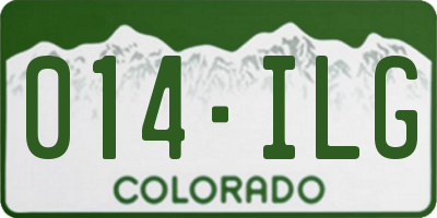 CO license plate 014ILG