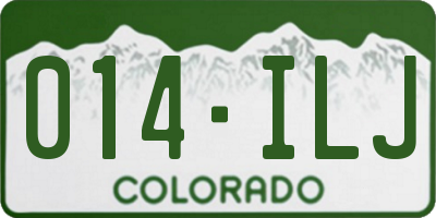 CO license plate 014ILJ